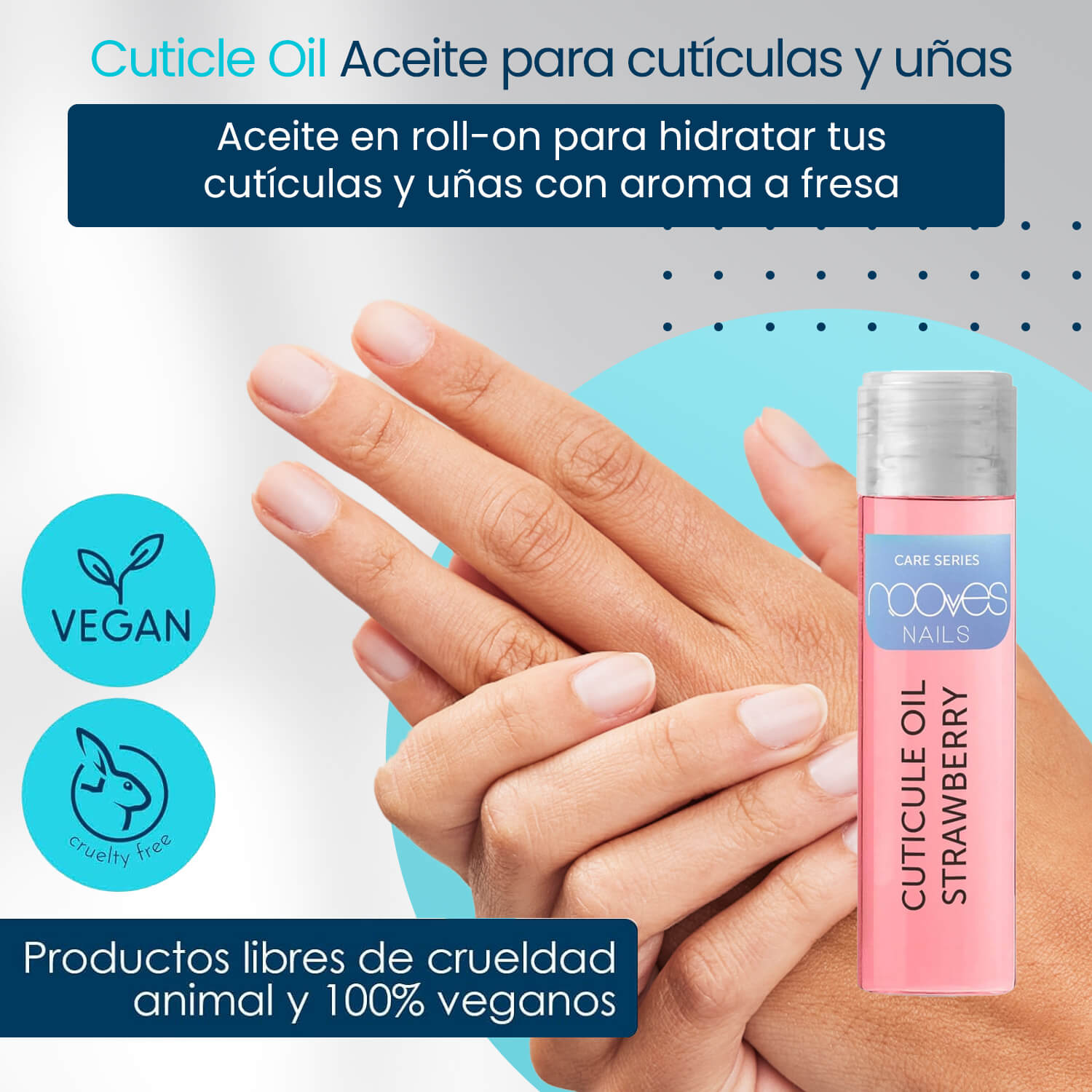 Cuticle Oil Strawberry Roll On 10ml - Aceite para cutículas Aroma Fresa - Nooves Nails - Lumyvita