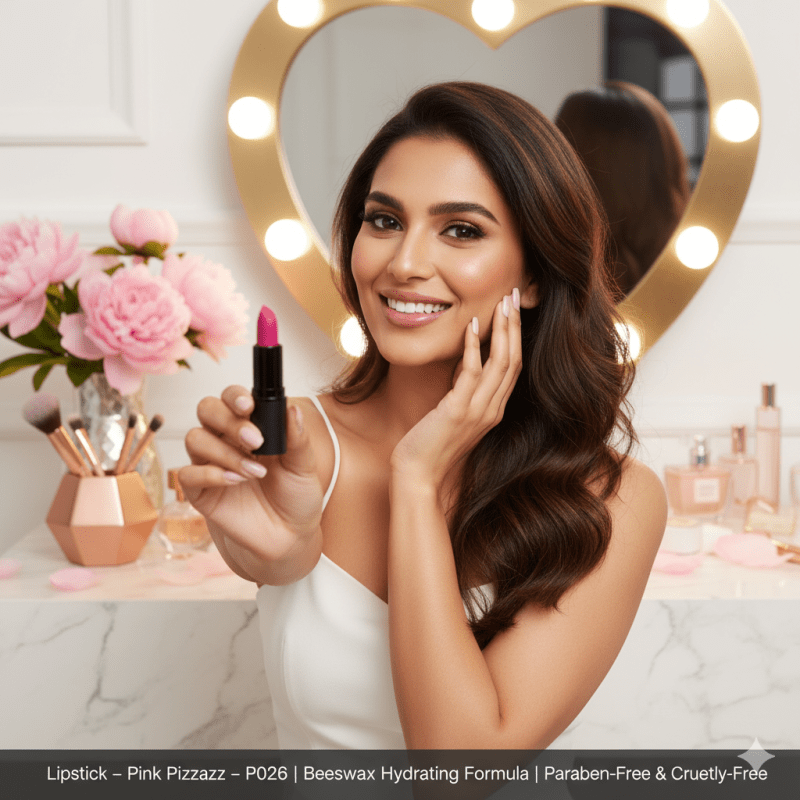 Labial Hidratante Pink Pizzazz P026 | Cera de Abeja, Jojoba y Protección UV – CAD B - Lumyvita