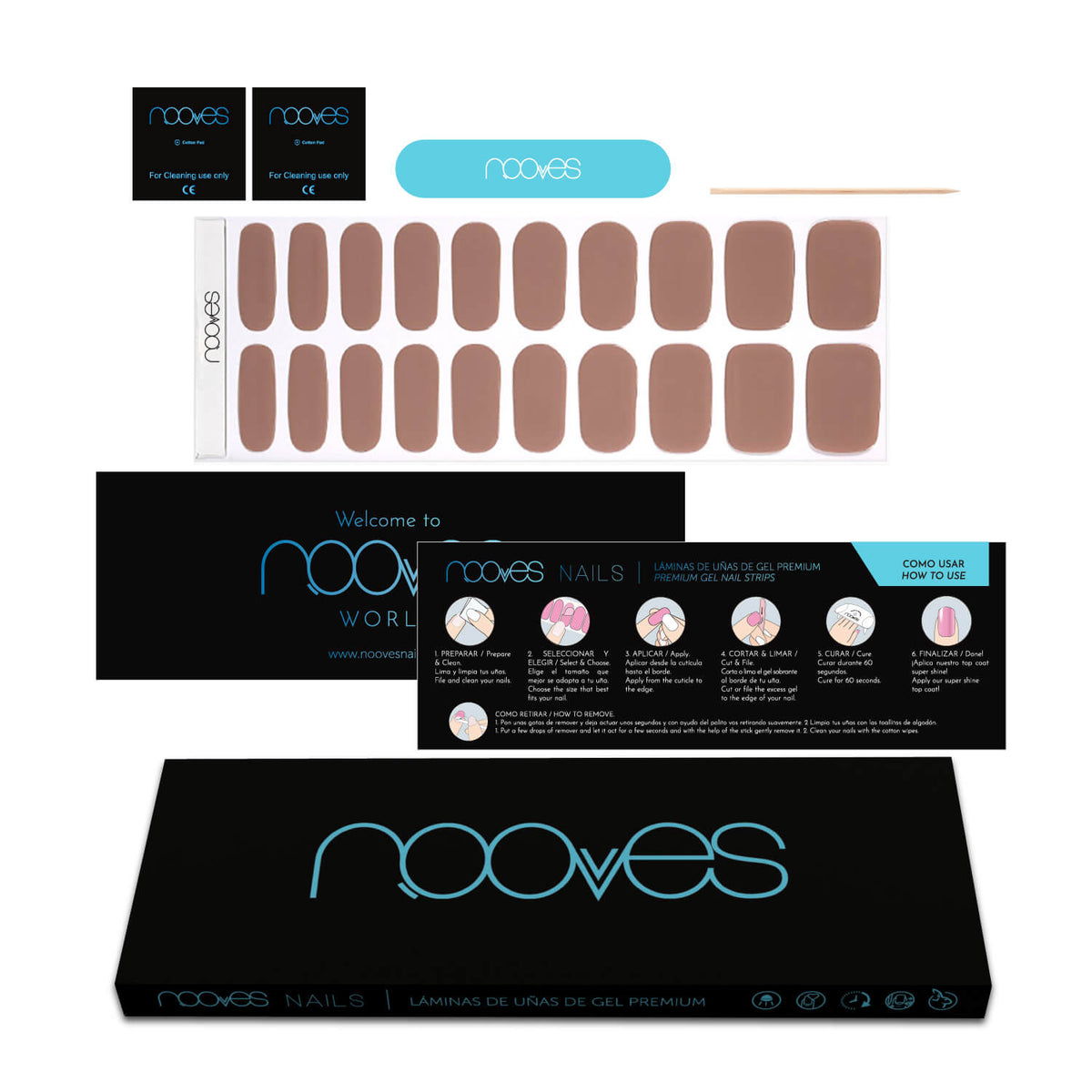 Láminas de Gel - Cocoa Milk - Nooves Nails - Lumyvita