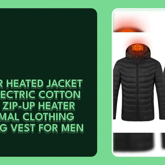 Winter Heated Jacket USB Electric Cotton Coat Zip-up Heater Thermal Clothing Heating Vest For Men by@Outfy