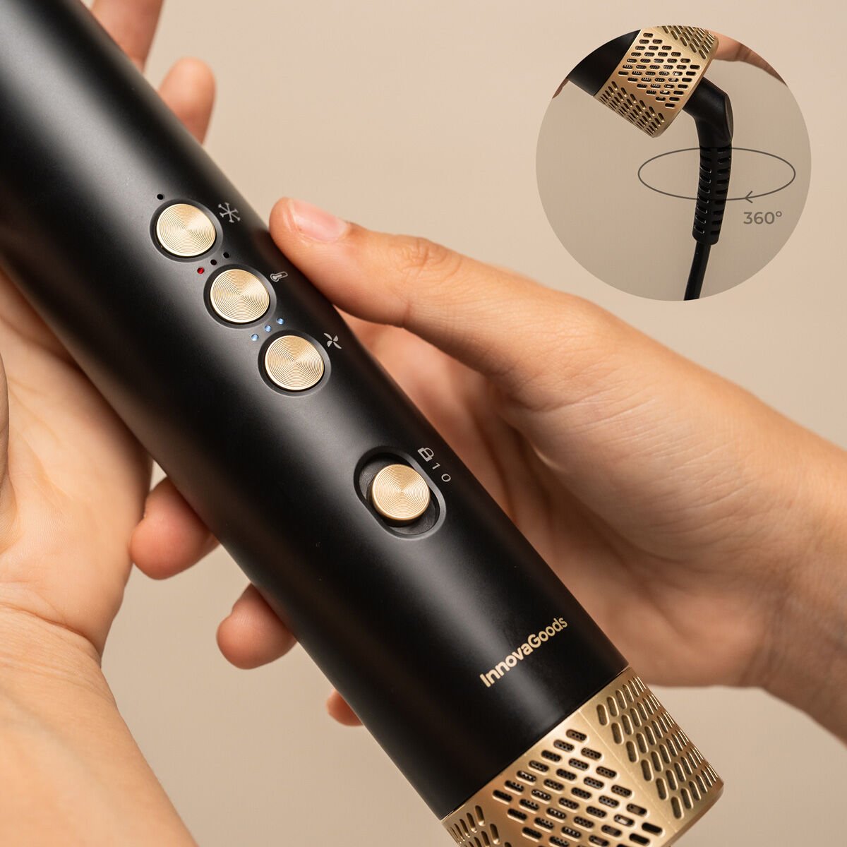 Secador y Cepillo Estilizador Multifunción Iónico con Tecnología Coanda y 7 Accesorios Wavify InnovaGoods - Lumyvita