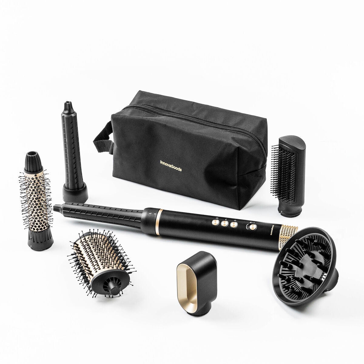 Secador y Cepillo Estilizador Multifunción Iónico con Tecnología Coanda y 7 Accesorios Wavify InnovaGoods - Lumyvita